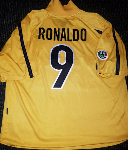 Ronaldo Inter Milan 1999 2000 Yellow Jersey Shirt Maglia XL - foreversoccerjerseys