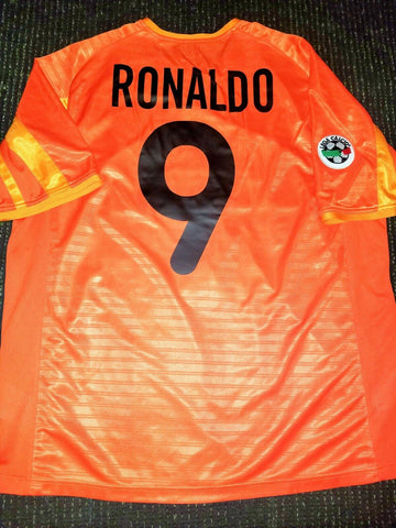 Ronaldo Inter Milan 2001 2002 Orange Jersey Shirt Maglia L - foreversoccerjerseys