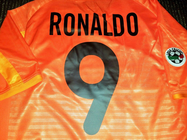 Ronaldo Inter Milan 2001 2002 Orange Jersey Shirt Maglia L - foreversoccerjerseys