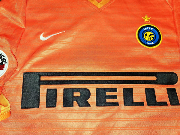 Ronaldo Inter Milan 2001 2002 Orange Jersey Shirt Maglia M foreversoccerjerseys