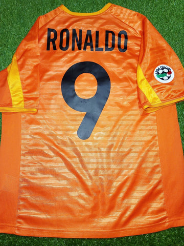 Ronaldo Inter Milan 2001 2002 Orange Jersey Shirt Maglia M foreversoccerjerseys