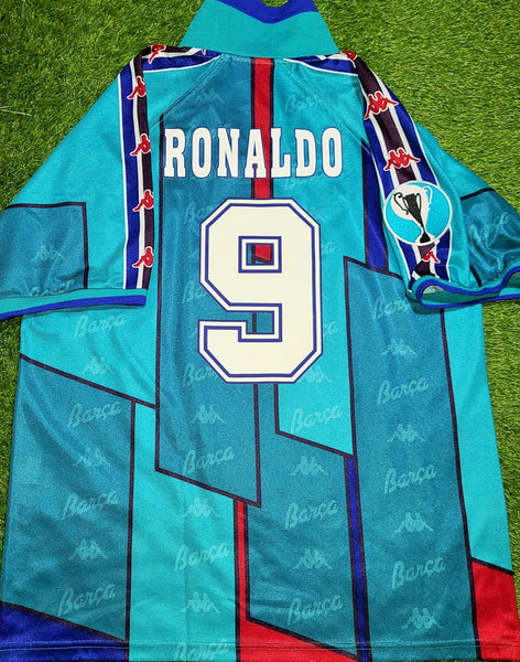 Ronaldo Kappa Barcelona UEFA CUP FINAL 1996 1997 Away Jersey Shirt Camiseta L foreversoccerjerseys