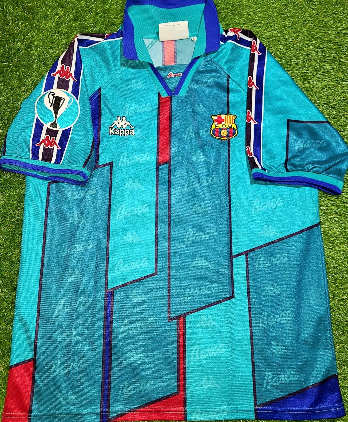 Ronaldo Kappa Barcelona UEFA CUP FINAL 1996 1997 Away Jersey Shirt Camiseta L foreversoccerjerseys