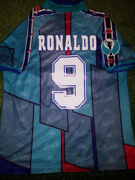 Ronaldo Kappa Barcelona UEFA CUP FINAL 1996 1997 Jersey Shirt Camiseta M foreversoccerjerseys