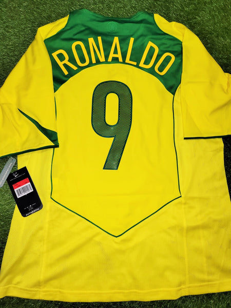 Ronaldo Nike Brazil 2004 Home Soccer Jersey Shirt BNWT L SKU# 116603 Nike
