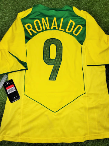 Ronaldo Nike Brazil 2004 Home Soccer Jersey Shirt BNWT L SKU# 116603 Nike