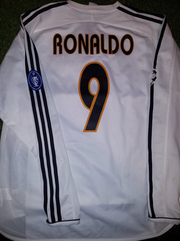 Ronaldo Real Madrid 2003 2004 UEFA Long Sleeve Jersey Shirt Camiseta XL 913869 foreversoccerjerseys