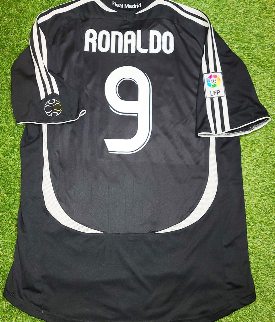 Ronaldo Real Madrid 2006 2007 Black Away Jersey Camiseta Maglia Shirt XL SKU# 060819 APU002 foreversoccerjerseys