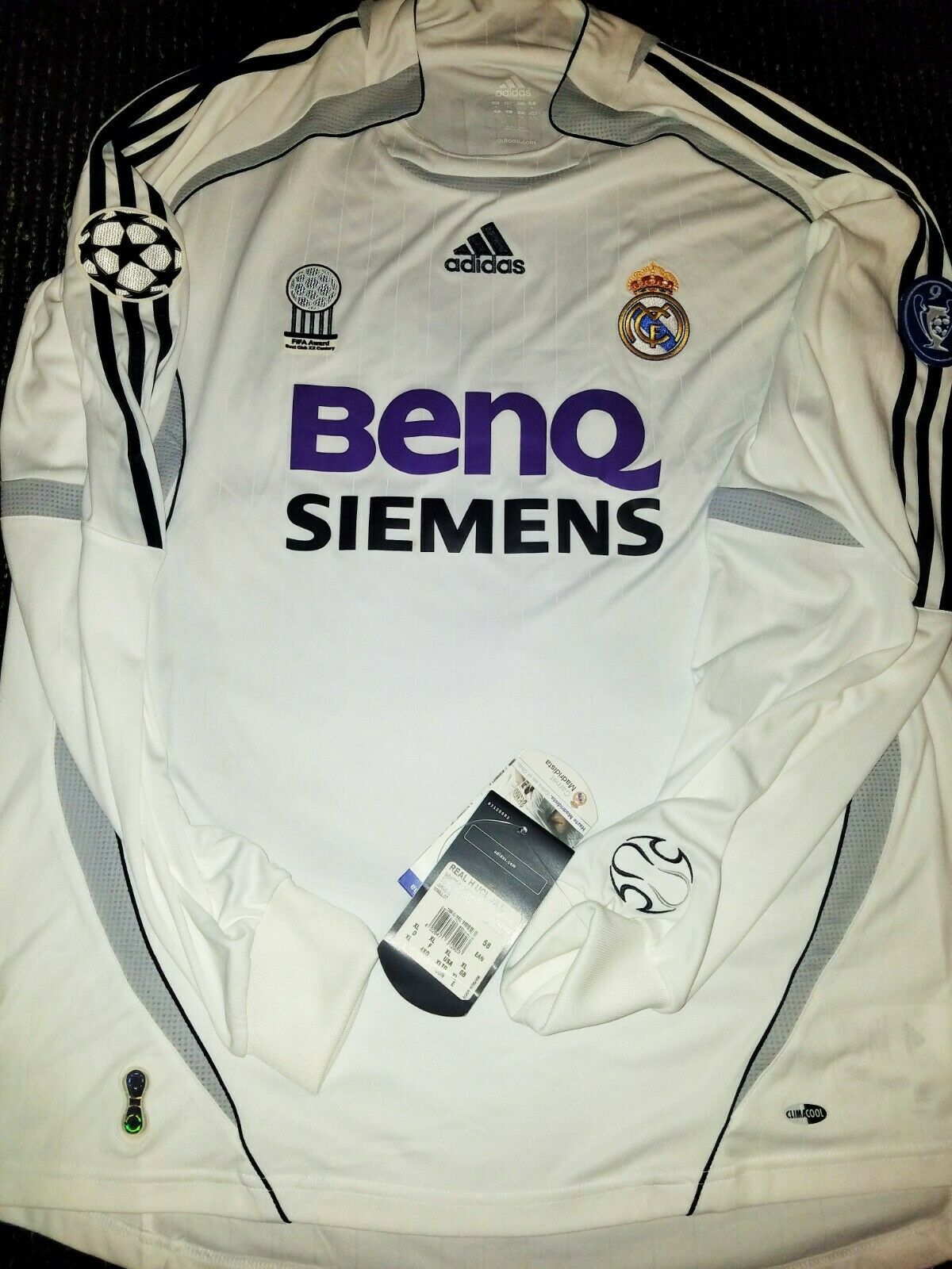 Ronaldo Real Madrid 2006 2007 UEFA Long Sleeve Jersey Camiseta Shirt BNWT XL - foreversoccerjerseys