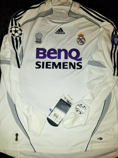 Ronaldo Real Madrid 2006 2007 UEFA Long Sleeve Jersey Camiseta Shirt BNWT XL - foreversoccerjerseys