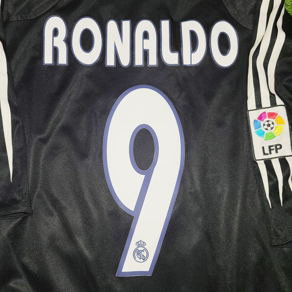 Ronaldo Real Madrid Black Away 2004 2005 Jersey Camiseta Shirt XL SKU# 367826 foreversoccerjerseys