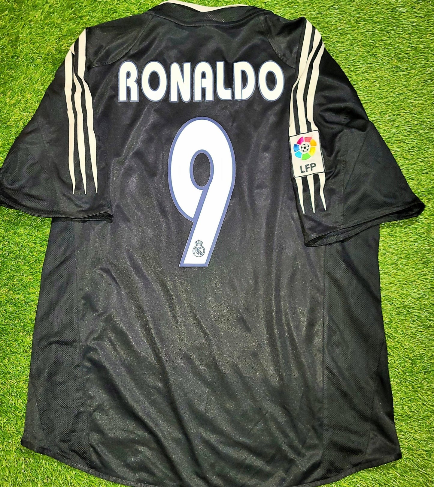 Ronaldo Real Madrid Black Away 2004 2005 Jersey Camiseta Shirt XL SKU# 367826 foreversoccerjerseys
