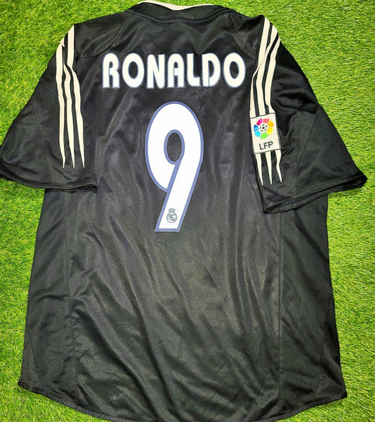 Ronaldo Real Madrid Black Away 2004 2005 Jersey Camiseta Shirt XL SKU# 367826 foreversoccerjerseys