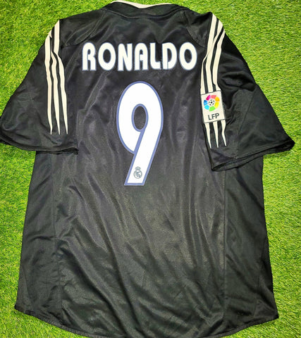 Ronaldo Real Madrid Black Away 2004 2005 Jersey Camiseta Shirt XL SKU# 367826 foreversoccerjerseys