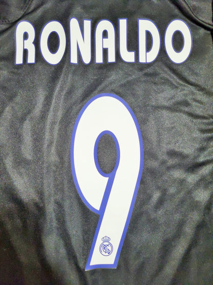 Ronaldo Real Madrid Black Away 2004 2005 Soccer Jersey Shirt L SKU# 367826 Adidas