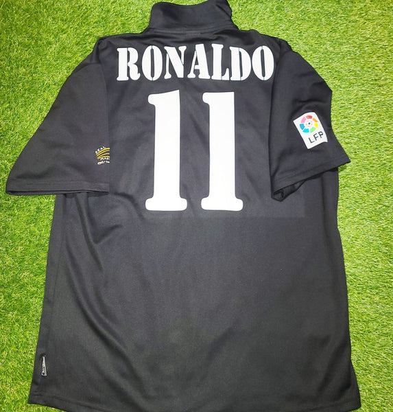 Ronaldo Real Madrid CENTENARY DEBUT SEASON 2002 2003 Away Jersey Shirt L SKU# 156651 ASR001/01 foreversoccerjerseys