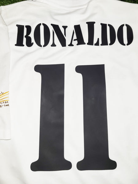 Ronaldo Real Madrid CENTENARY DEBUT SEASON 2002 2003 Home Soccer Jersey Shirt M SKU# 156653 Adidas