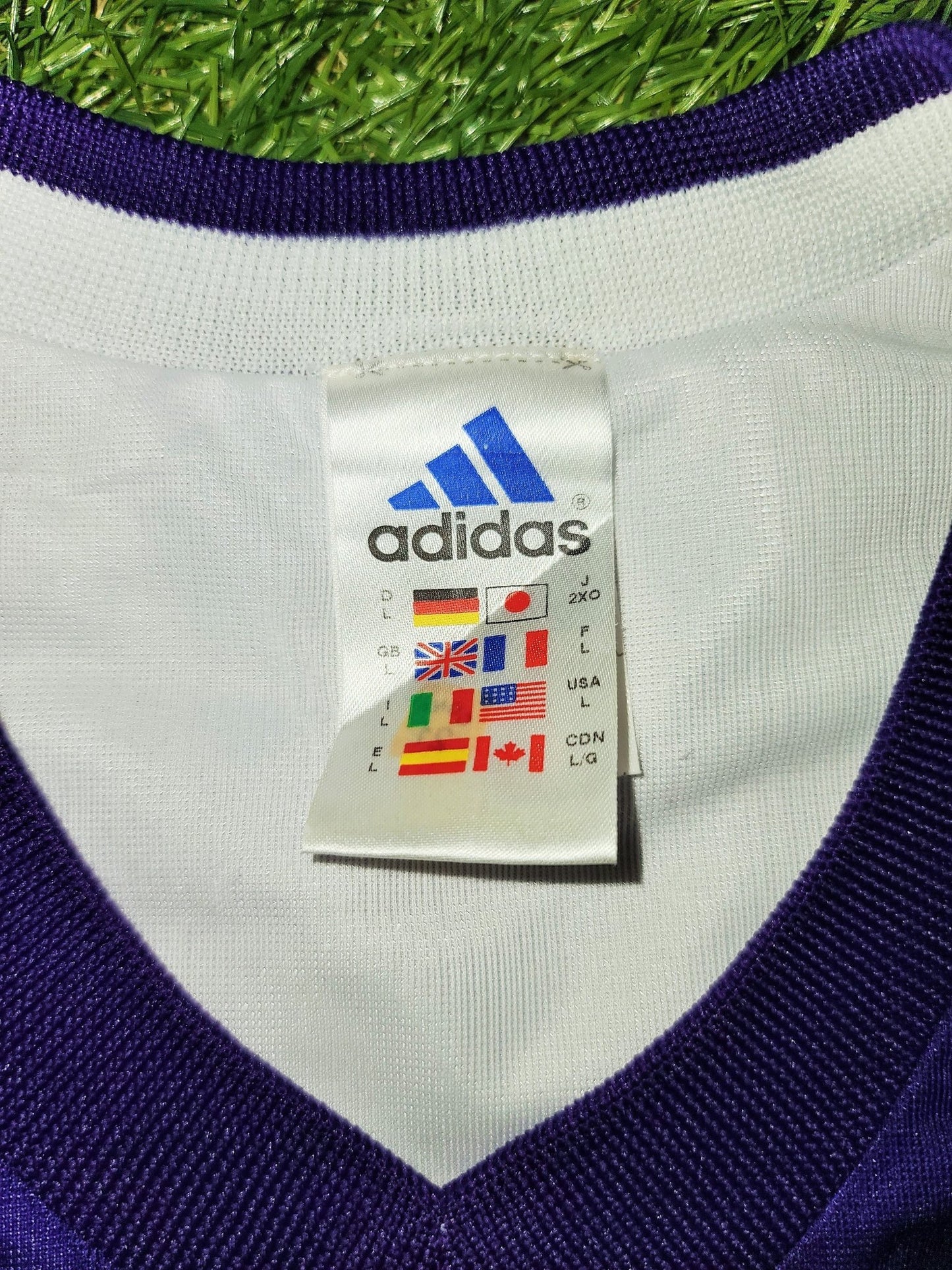 Ronaldo Real Madrid CENTENARY DEBUT SEASON 2002 2003 Third Purple Reversible Jersey Shirt L SKU# 156649 ASR001/05 foreversoccerjerseys