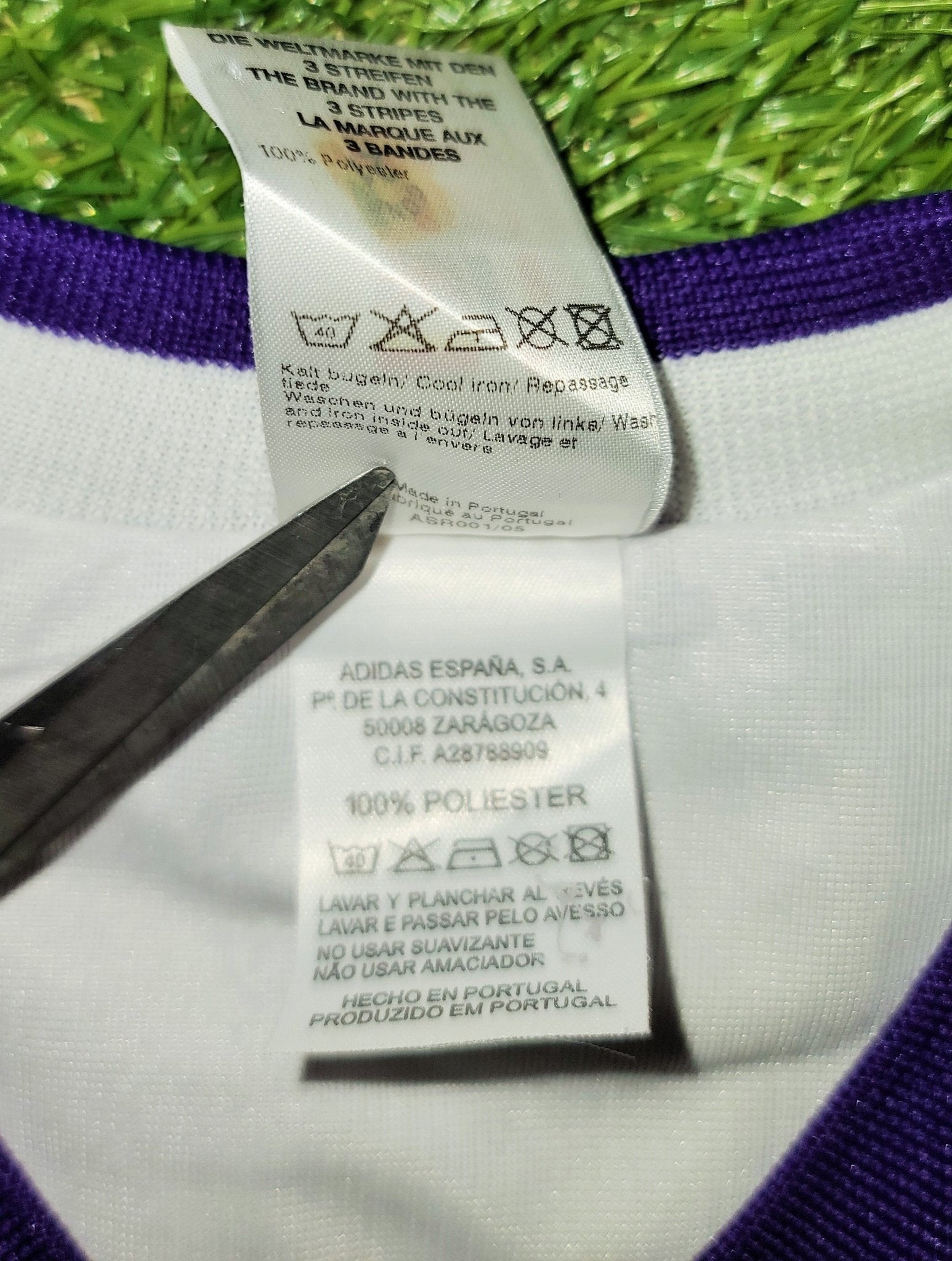 Ronaldo Real Madrid CENTENARY DEBUT SEASON 2002 2003 Third Purple Reversible Jersey Shirt L SKU# 156649 ASR001/05 foreversoccerjerseys