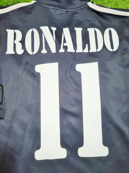 Ronaldo Real Madrid UEFA CENTENARY DEBUT SEASON 2002 2003 Away Jersey Shirt Camiseta L SKU# 134747 ASR001 Adidas