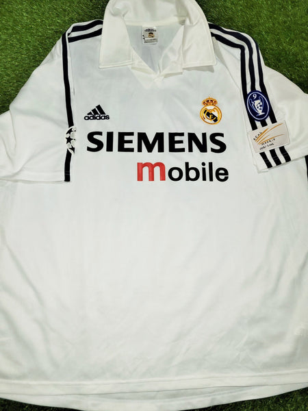 Ronaldo Real Madrid UEFA CENTENARY DEBUT SEASON 2002 2003 Home Soccer Jersey Shirt XL SKU# 134748 Adidas