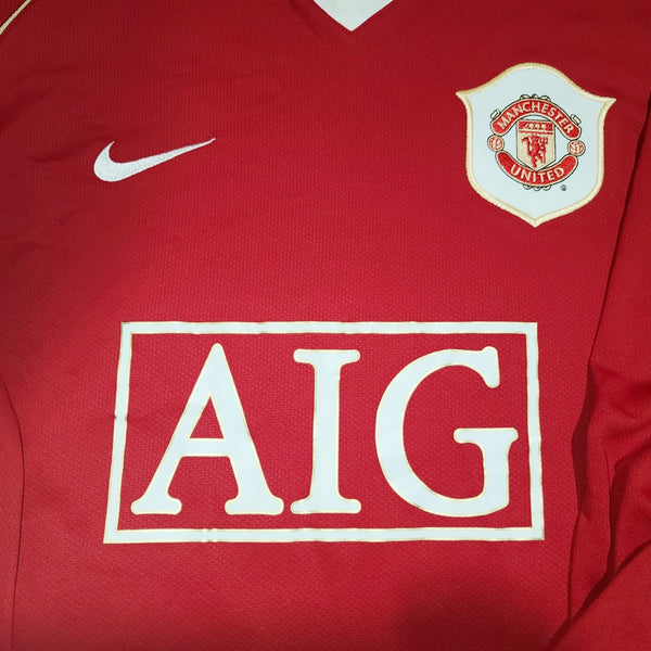 Rooney Nike Manchester United 2006 2007 UEFA Home Long Sleeve Jersey Shirt M SKU# H6DHA 146815 foreversoccerjerseys