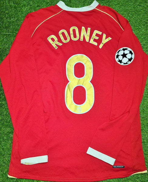 Rooney Nike Manchester United 2006 2007 UEFA Home Long Sleeve Jersey Shirt M SKU# H6DHA 146815 foreversoccerjerseys