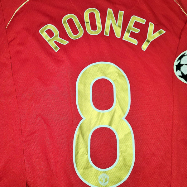 Rooney Nike Manchester United 2006 2007 UEFA Home Long Sleeve Jersey Shirt M SKU# H6DHA 146815 foreversoccerjerseys