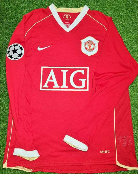 Rooney Nike Manchester United 2006 2007 UEFA Home Long Sleeve Jersey Shirt M SKU# H6DHA 146815 foreversoccerjerseys
