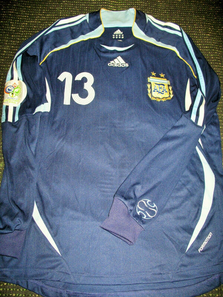 Scaloni Argentina 2006 World Cup MATCH ISSUED Blue Jersey Shirt Camiseta M - foreversoccerjerseys