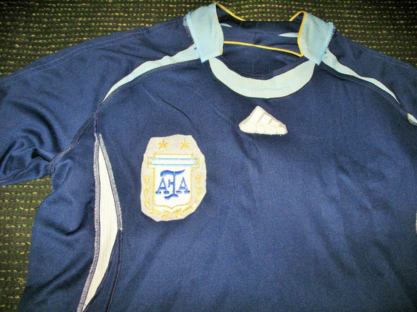 Scaloni Argentina 2006 World Cup MATCH ISSUED Blue Jersey Shirt Camiseta M - foreversoccerjerseys