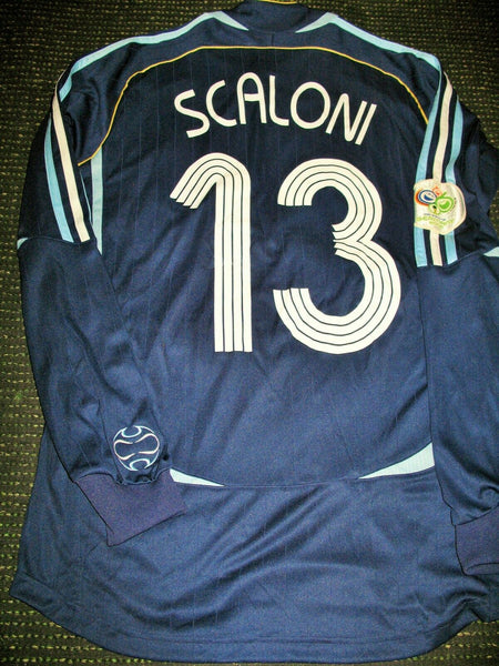 Scaloni Argentina 2006 World Cup MATCH ISSUED Blue Jersey Shirt Camiseta M - foreversoccerjerseys