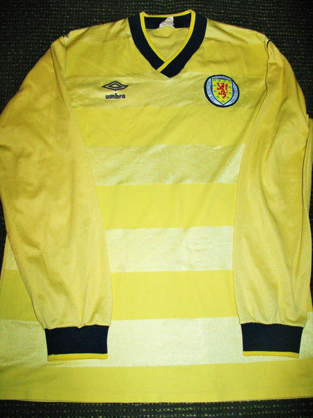 Scotland Umbro 1985 1986 World Cup Yellow Jersey Shirt Trikot L - foreversoccerjerseys