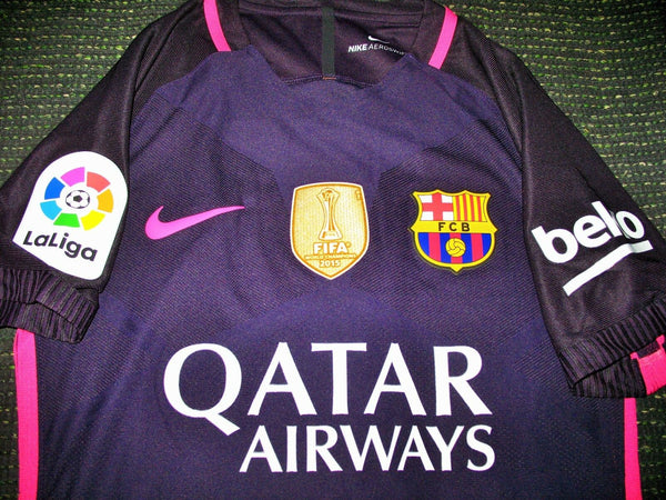 Sergi Roberto Barcelona 2016 2017 MATCH WORN Purple Jersey Shirt Camiseta - foreversoccerjerseys