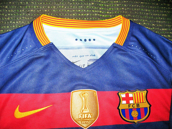 Suarez Barcelona Match Worn 2015 2016 Jersey Shirt Camiseta - foreversoccerjerseys