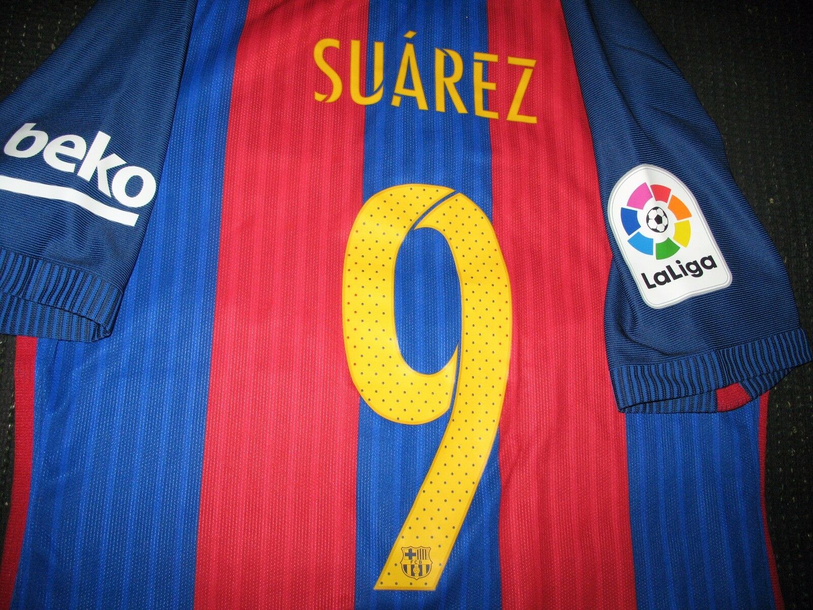 Suarez Barcelona Match Worn Jersey 2016 - 2017 Shirt Camiseta - foreversoccerjerseys