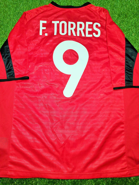 Torres Atletico Madrid 2001- 2002 Nike Red Away Jersey Shirt Camiseta L foreversoccerjerseys