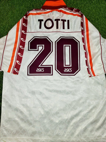Totti As Roma Asics 1995 1996 Away White Jersey Maglia Shirt XL foreversoccerjerseys
