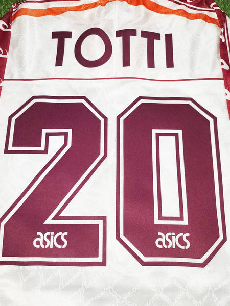 Totti As Roma Asics 1995 1996 Away White Jersey Maglia Shirt XL foreversoccerjerseys