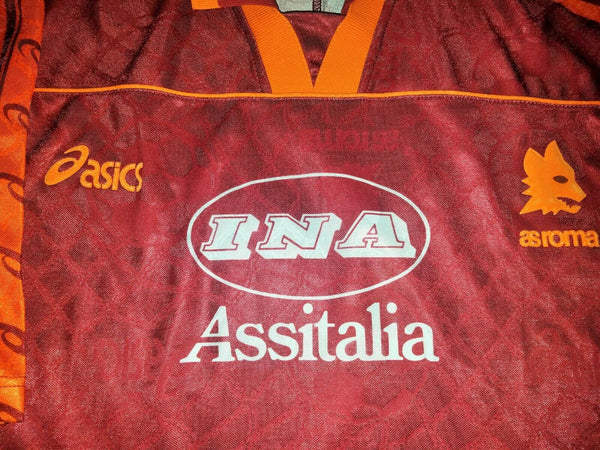 Totti As Roma Asics 1995 1996 Jersey Maglia Shirt XL - foreversoccerjerseys