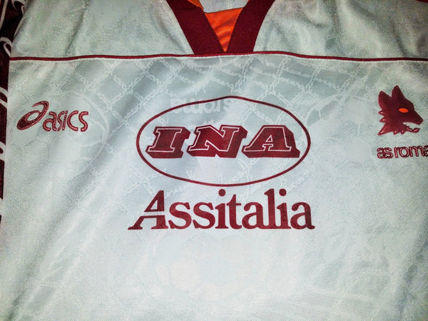 Totti As Roma Asics 1995 1996 White Jersey Maglia Shirt L foreversoccerjerseys