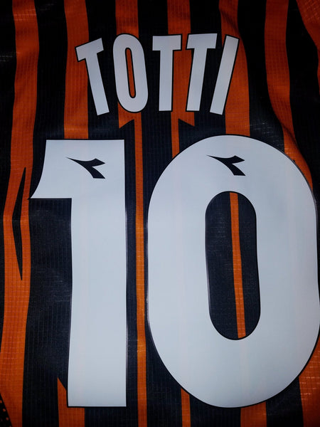 Totti As Roma Diadora 1997 1998 Long Sleeve Black Jersey Maglia Shirt L foreversoccerjerseys