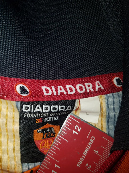 Totti As Roma Diadora 1997 1998 Long Sleeve Black Jersey Maglia Shirt L foreversoccerjerseys