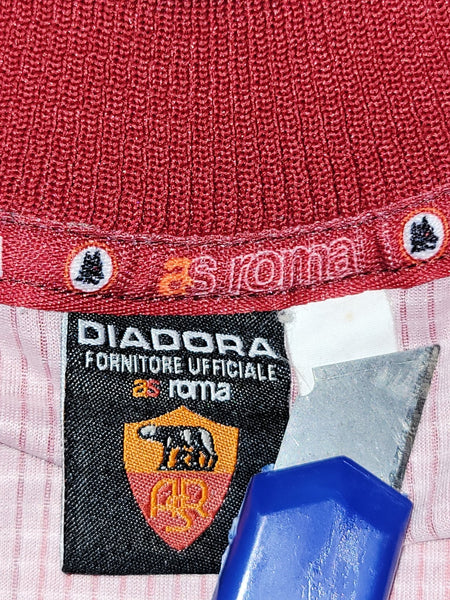 Totti As Roma Diadora 1997 1998 Long Sleeve Home KARDASHIAN Soccer Jersey Maglia Shirt L Diadora