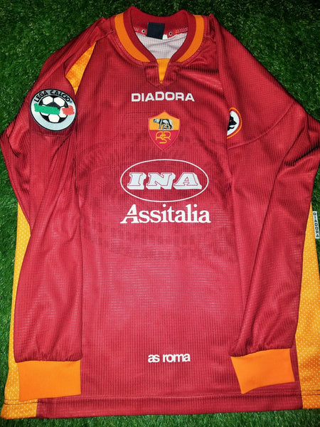 Totti As Roma Diadora 1997 1998 Long Sleeve Jersey Maglia Shirt M foreversoccerjerseys