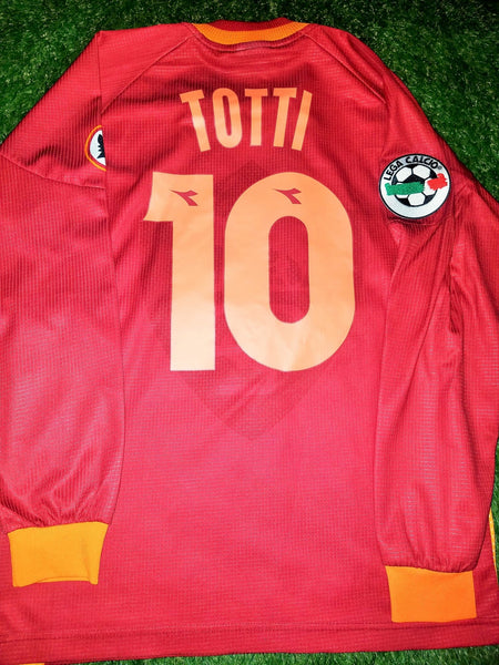 Totti As Roma Diadora 1997 1998 Long Sleeve Jersey Maglia Shirt M foreversoccerjerseys