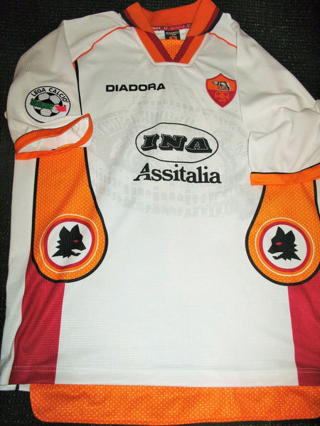 Totti As Roma Diadora 1997 1998 White Jersey Maglia Shirt XL - foreversoccerjerseys