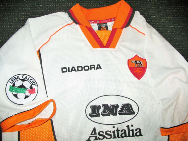 Totti As Roma Diadora 1997 1998 White Jersey Maglia Shirt XL - foreversoccerjerseys