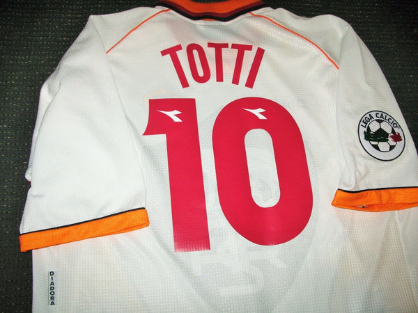 Totti As Roma Diadora 1997 1998 White Jersey Maglia Shirt XL - foreversoccerjerseys
