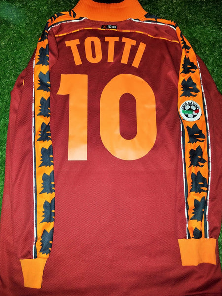 Totti As Roma Diadora 1998 1999 Long Sleeve Jersey Maglia Shirt L foreversoccerjerseys